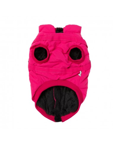 FuzzYard Flash dog jacket with built-in harness in magenta