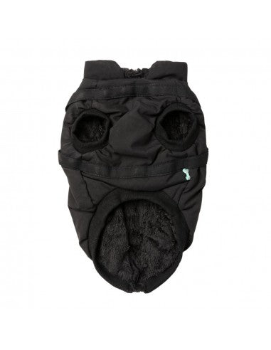 FuzzYard Flash dog jacket with built-in harness in black