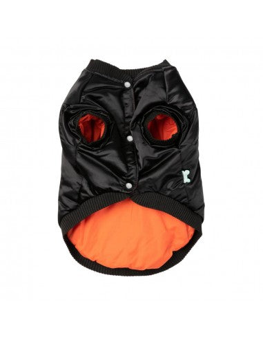 FuzzYard Frat satin dog bomber jacket in black