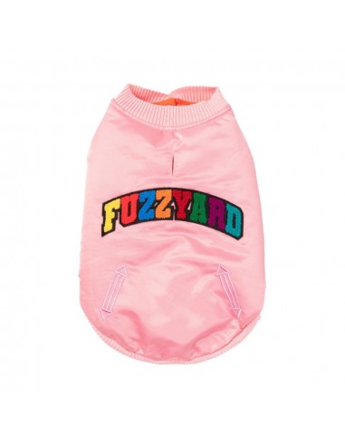 FuzzYard Frat satin dog bomber jacket in pink