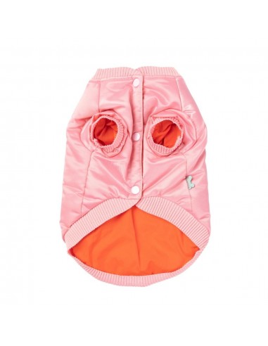 FuzzYard Frat satin dog bomber jacket in pink