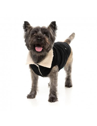 FuzzYard Frontier sherpa-lined dog jacket in black