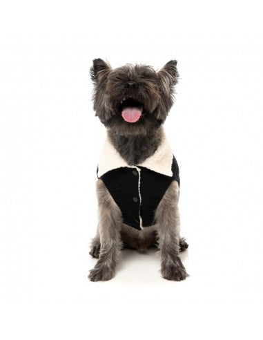 FuzzYard Frontier sherpa-lined dog jacket in black