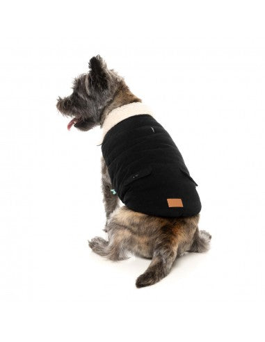 FuzzYard Frontier sherpa-lined dog jacket in black