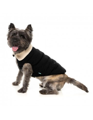 FuzzYard Frontier sherpa-lined dog jacket in black
