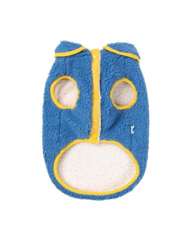 FuzzYard Hana sherpa dog coat in blue