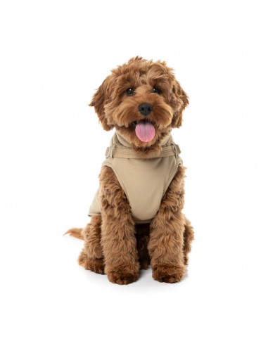 FuzzYard Horizon Dog Jacket with Built-In Harness, Taupe