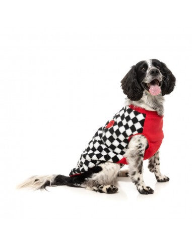 FuzzYard Ollie Red Check Sherpa Dog Coat