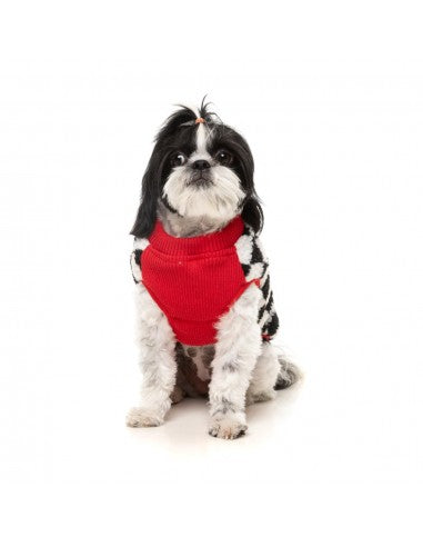 FuzzYard Ollie Red Check Sherpa Dog Coat