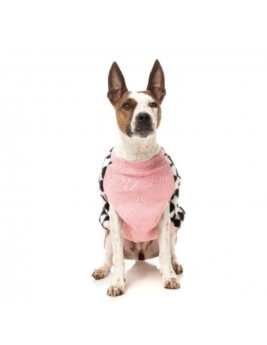 FuzzYard Ollie Pink Check Sherpa Dog Coat