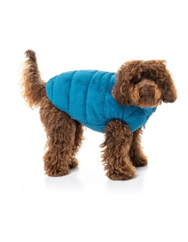 Teddy dog coat FuzzYard The Vaucluse in French blue