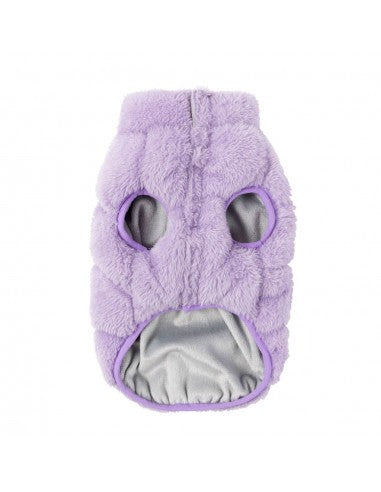 Teddy dog coat FuzzYard The Vaucluse in lilac