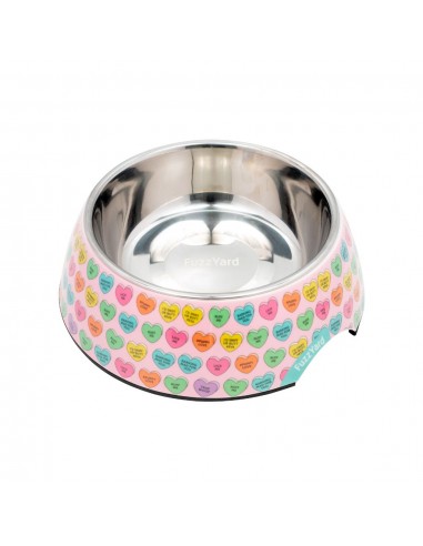 FuzzYard Candy Hearts non-slip dog bowl (size L)