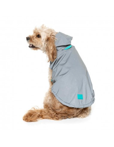 FuzzYard Evo Hooded Dog Raincoat, Reflective
