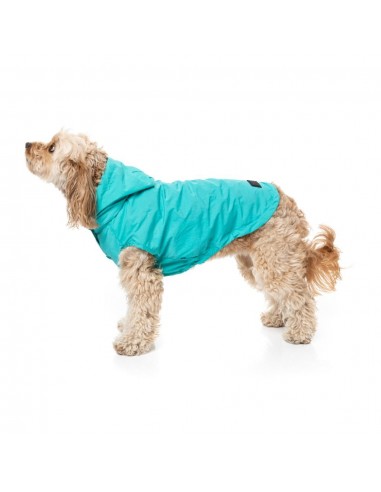 FuzzYard Evo dog raincoat with hood in teal