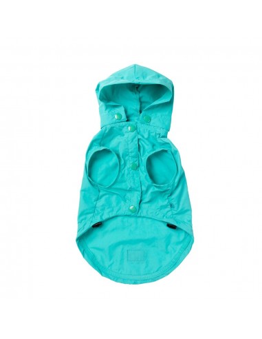 FuzzYard Evo dog raincoat with hood in teal