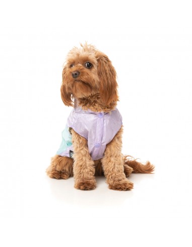 FuzzYard Ormond reversible dog raincoat in purple and blue