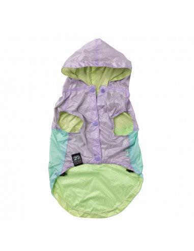 FuzzYard Ormond reversible dog raincoat in purple and blue