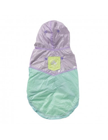 FuzzYard Ormond reversible dog raincoat in purple and blue
