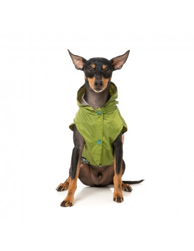 FuzzYard Ormond reversible dog raincoat in olive and pink