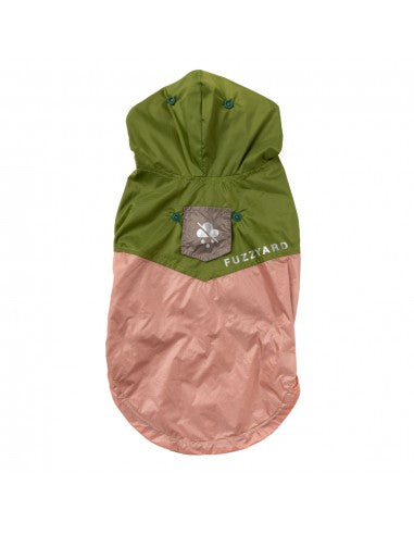 FuzzYard Ormond reversible dog raincoat in olive and pink