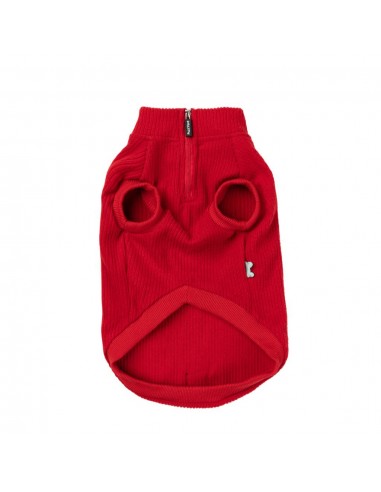 Half-zip dog jumper FuzzYard Cambridge in red