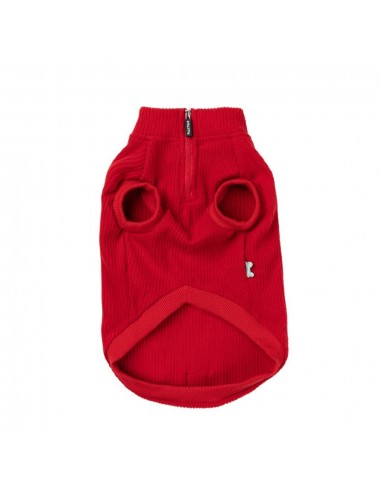 Half-zip dog jumper FuzzYard Cambridge in red