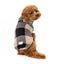 FuzzYard Checkered Teddy teddy fleece dog jumper in black and beige