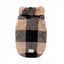FuzzYard Checkered Teddy teddy fleece dog jumper in black and beige