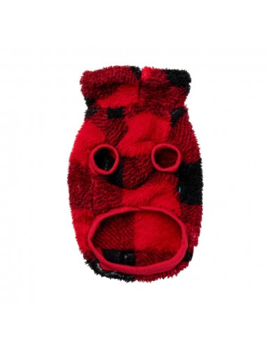 FuzzYard Checkered Teddy Dog Jumper in Red