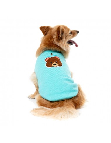 FuzzYard FuzzBear Knitted Dog Jumper, Aqua
