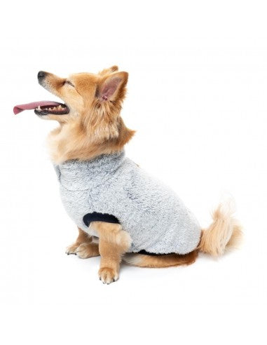 FuzzYard Frosted Teddy Plush Dog Jumper in Navy