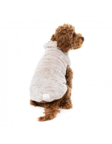 FuzzYard Frosted Teddy Plush Dog Jumper in Latte