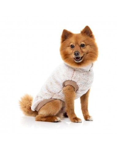 FuzzYard Frosted Teddy Plush Dog Jumper in Latte