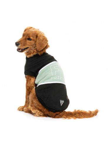 FuzzYard Track dog hoodie, black and sage (size 1)