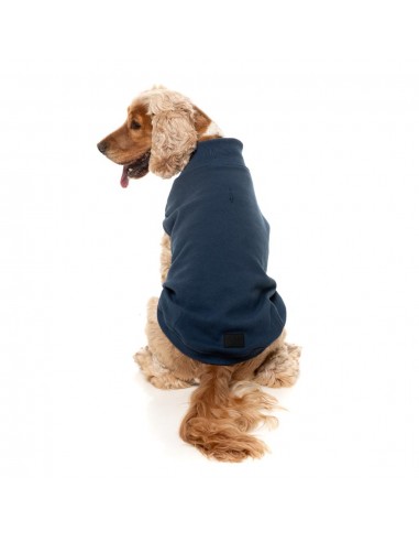 Embroidered dog jumper FuzzYard Smiley in navy