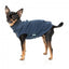 Embroidered dog jumper FuzzYard Smiley in navy