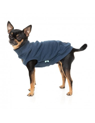 Embroidered dog jumper FuzzYard Smiley in navy
