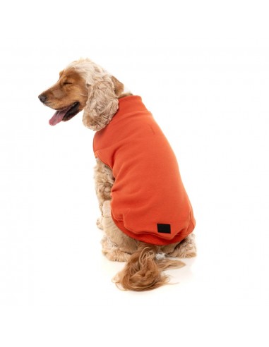 Embroidered dog jumper FuzzYard Smiley in rust
