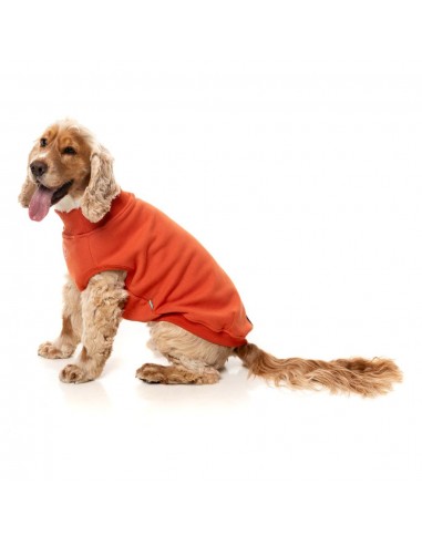 Embroidered dog jumper FuzzYard Smiley in rust