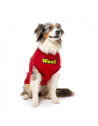 FuzzYard The Woof dog jumper, red cotton (size 1)