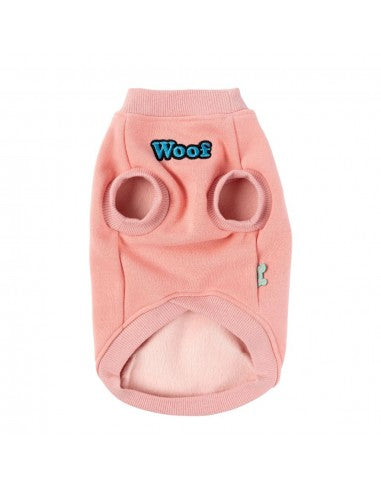 FuzzYard The Woof dog jumper, pink cotton (size 4)