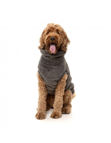 FuzzYard Turtle Teddy Dog Jumper, Gunmetal Grey