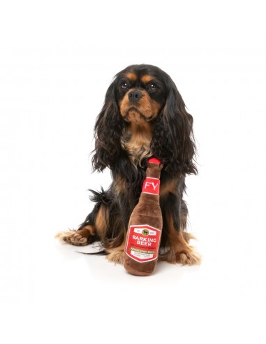 FuzzYard Barking Beer Bottle Plush Dog Toy with Squeaker