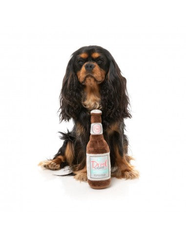 FuzzYard Drool Light Beer Bottle Plush Dog Toy with Squeaker
