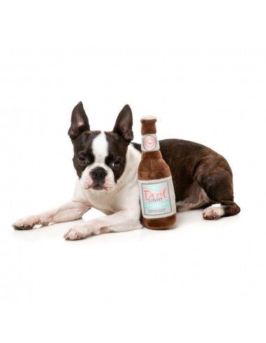 FuzzYard Drool Light Beer Bottle Plush Dog Toy with Squeaker