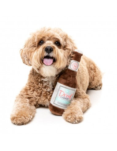 FuzzYard Drool Light Beer Bottle Plush Dog Toy with Squeaker