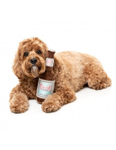 FuzzYard Drool Light Beer Bottle Plush Dog Toy with Squeaker