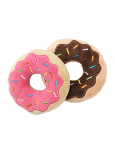 FuzzYard doughnut plush dog toys, pack of 2