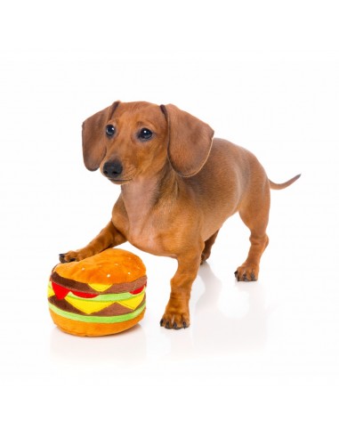 FuzzYard Burger Squeaky Plush Dog Toy